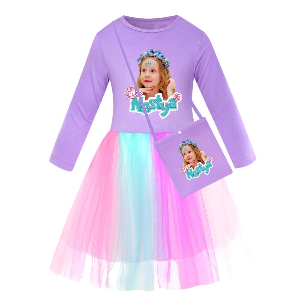 Nastya girls star rainbow lace dress 5530
