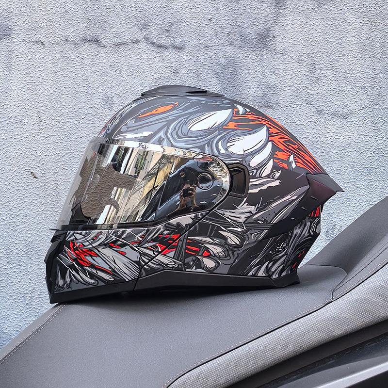 Motorcycle Helmet Men's and Women's Face-off Helmet Summer Locomotive Full Helmet Universal Safety In All Seasons