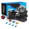 12V Car LED Work Light Strip Spotlight Wire Harness Kit with Switching Power Supply Relay Fuse 2 Wires Exterior Accessories