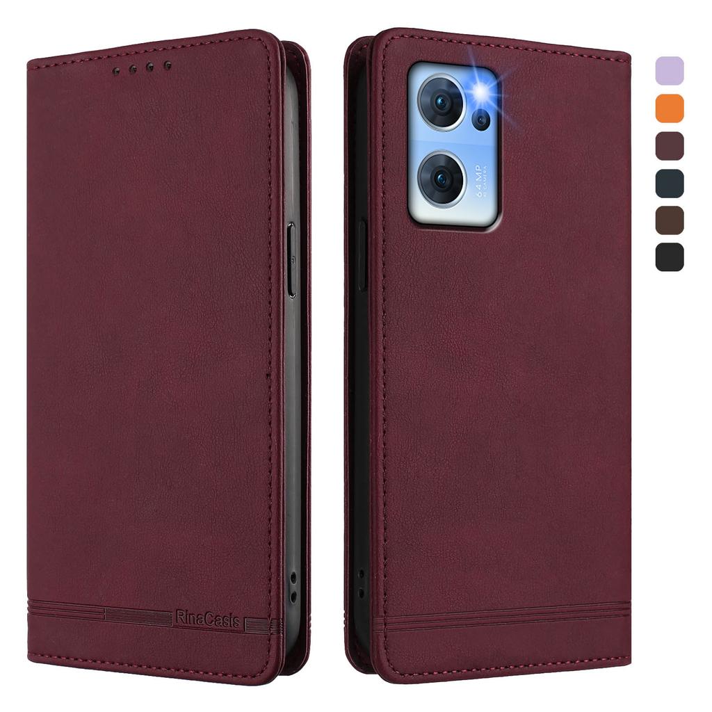 Magnetic Phone Book Case For OPPO Reno 7Z 7 6 5 Lite 7 5 F 5 4 F 4 Lite RFID Anti-Theft Flip Leather Cover Card Holder