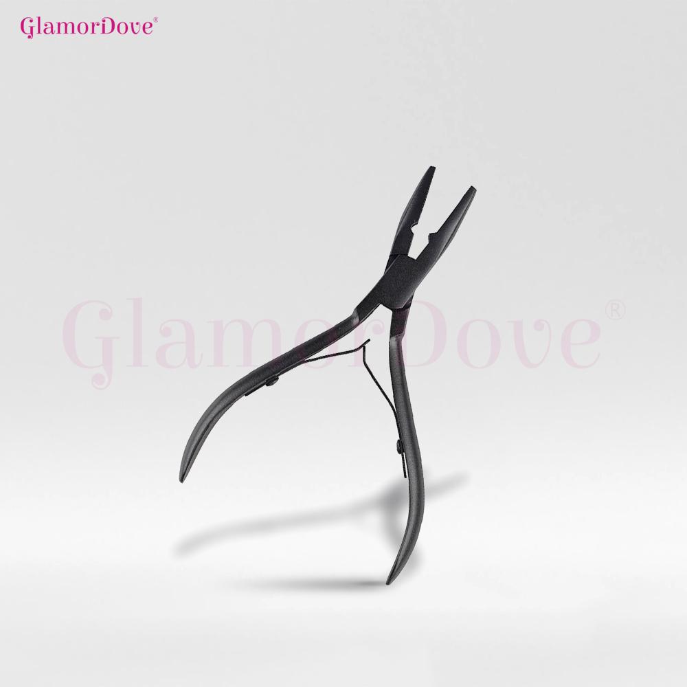 GlamorDove Hair Extension Kit – Micro Ring Pliers, Loop Tool, Clips, Thread, Seam Ripper & 200pcs Beads for I-Tip & Weft