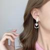 1 Pair Stud Earrings Japan Korea Style Hollow Ring Rhinestone Faux Pearl Gift Fun Cartoon Cat Love Heart Girls Drop