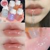Candy Color Jelly Lip Gloss Glass Mirror Moisturizing Lip Glaze With Fine Glitter Lip Balm