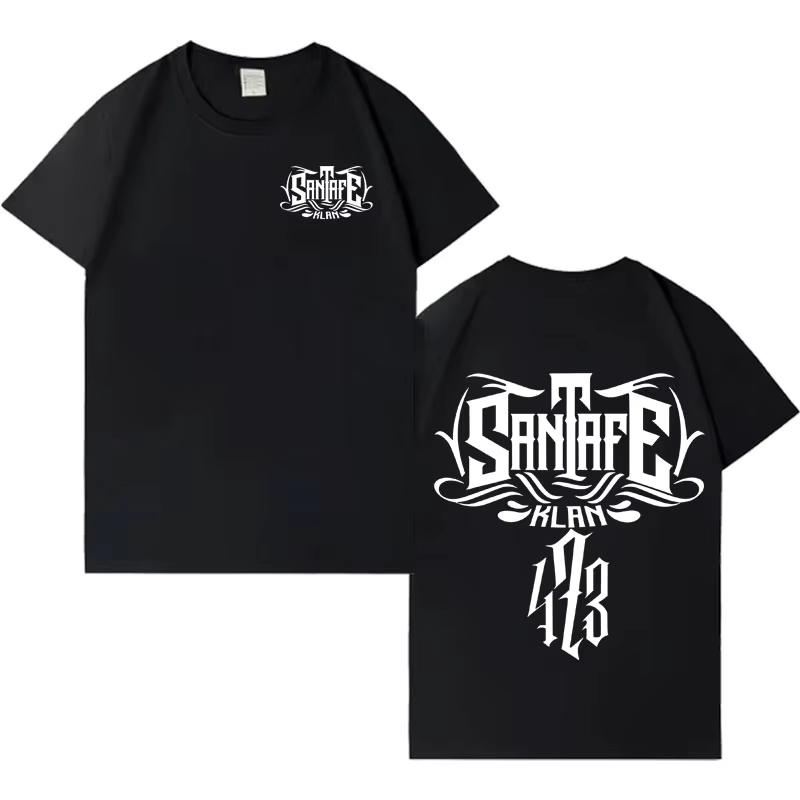 Santa Fe Klan Merch 2026 summer Print Short Sleeve Tee Shirt Unisex Fashion Pop Music pure Cotton CrewNeck Casual Gothic Top