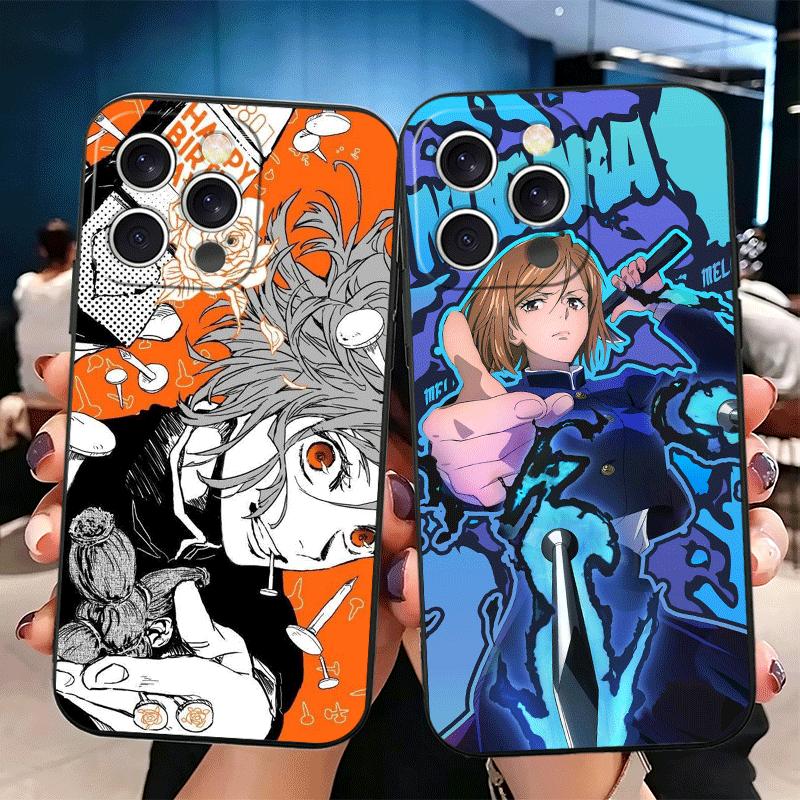 Аниме Кугисаки Нобара JUJUSU Мягкий чехол для телефона для iPhone 16 16E 17 Air 15 Pro Max 14 Plus 13 Mini 11 12 7 Черный чехол Задняя крышка