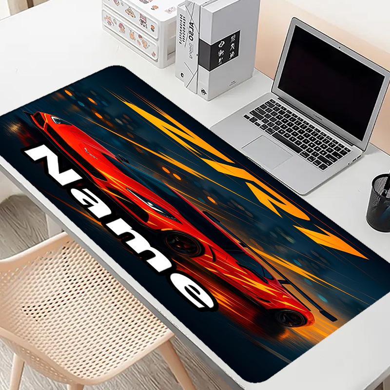 Custom Name Personalized Chevrolet Corvette Pattern Mousepad, Laptop PC Desk Mat, Decorative Desk Mat for Home Keyboard Pad Gift