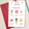 1 Cute Thank-you Card for Teachers - Cartoon Theme, Comes with an Envelope, Suitable for Both Genders, Features Adorable