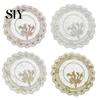 Retro Style Tableware Placemats Round Lace Placemat, 11 Inch Floral Doily, Sheer Mesh Coaster, Exquisite Background Props Decorative Elegant