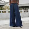 Модные универсальные повседневные ретро брюки с эластичной талией и широкими штанинами на осень-зиму, простые и удобные женские теплые брюки