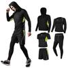 Foveitaa Compression Wear Running Pinjie Size S Men's 5-Piece Set, Breathable, Odor-Resistant, Sportswear, Wear, Hoodie, Long-Sleeve Shirt,