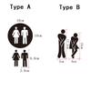 Entrance Bathroom Door Washroom Sign Poster Toilet Wall Stickers Woman & Man Mirror Surface Decal