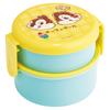 Skater Bento Box, 2-Tier, Round Rice Ball Case with Fork, 500ml Capacity, Made In Japan, Microwaveable, Disney Retro Cafe Design, Chip & Dale,