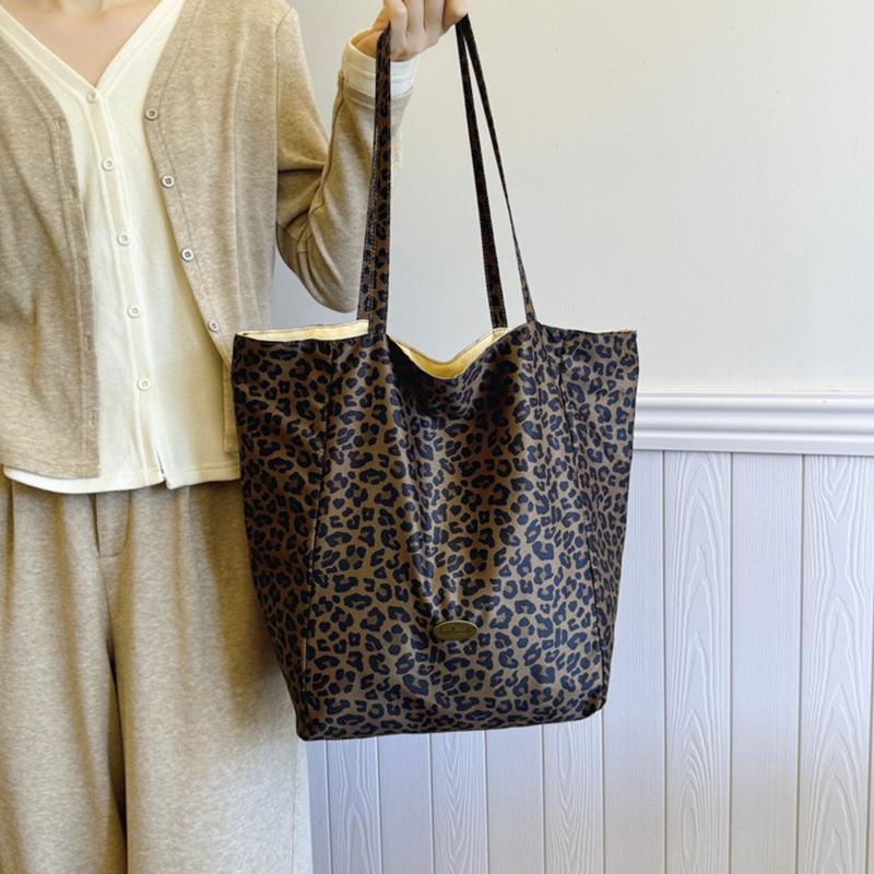 Роскошная сумка-тоут, осенняя модная универсальная сумка через плечо, большая вместимость, сумка-шоппер с леопардовым узором, кошелек