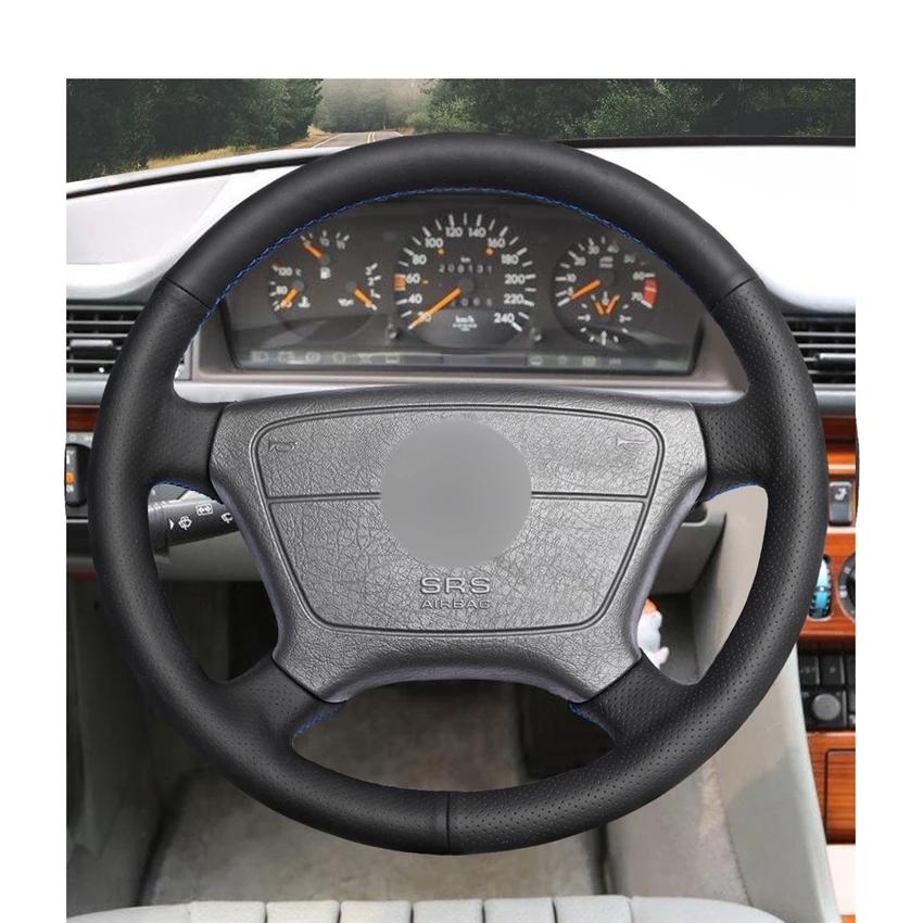 Черный чехол на руль из искусственной кожи для Mercedes Benz C-Class W202 CL-Class C140 E-Class W210 W124 S-Class W140 1991-2002