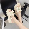 Women's Slippers Flower Platform Sole Rhinestones Shoes Women Dress Outdoor Summer Korean Style 2025 Zapatillas De Mujer