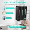 3Pcs Soap Dispenser Wall Mounted Shower Shampoo Shower Gel Detergent Conditioner Dispenser Bathroom Storage Bottle