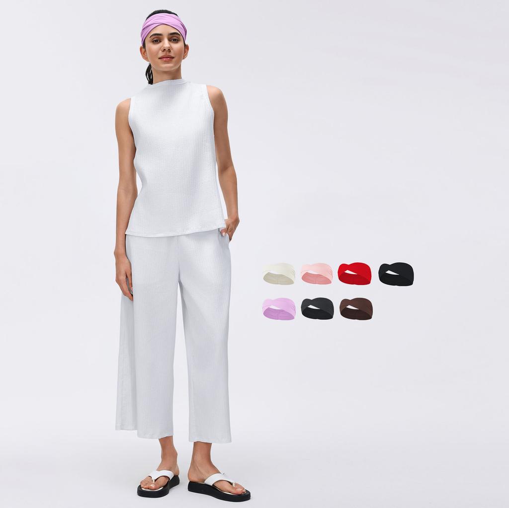 High Stretch Moisture-wicking Yoga Running Sports Headband Solid Color Hair Tie Headband for Women Luxury