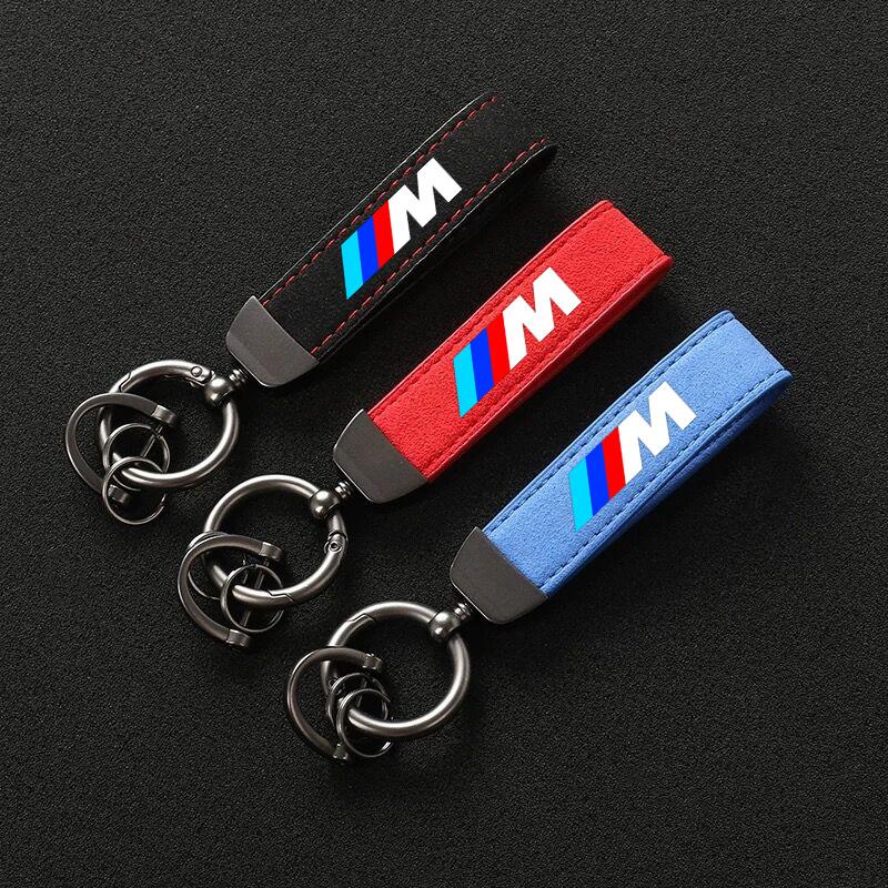 CLUZ8 Leather Car Keychian Rings Keyring Key Holder For BMW M Emblem E46 E36 E34 F10 E90 F30 E60 F30 E53 E30 E92 E87 Accessories