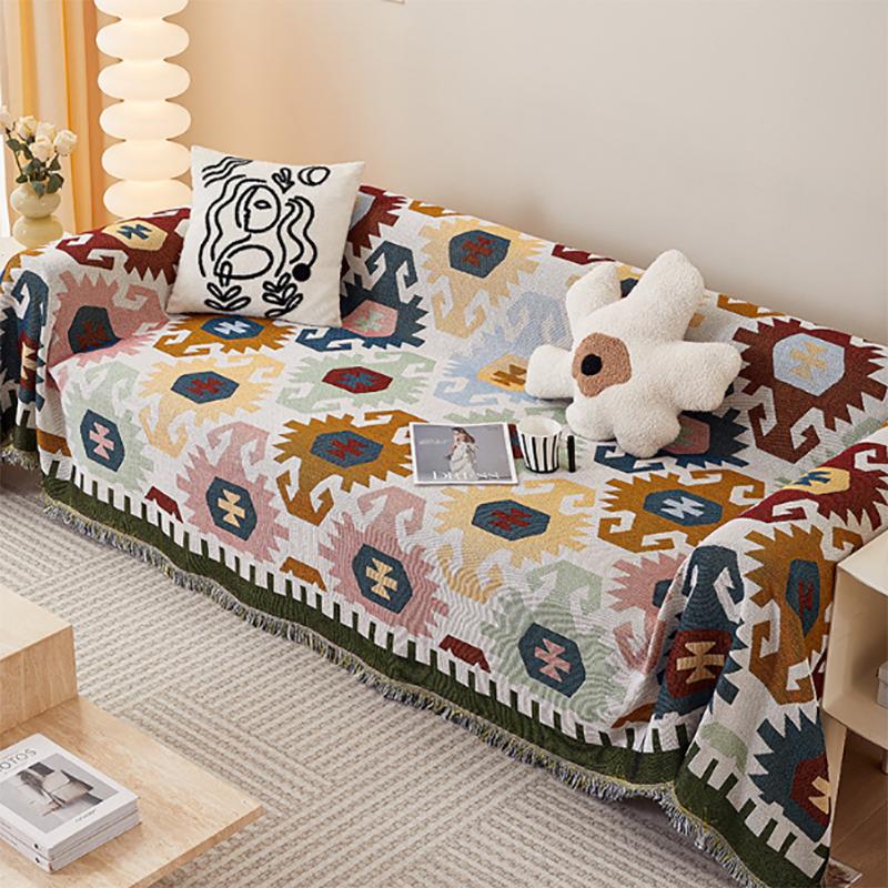 Полотенце для дивана Bohemian Chenille, универсальный нескользящий чехол для подушки, стираемый в стиральной машине, прочный чехол для дивана