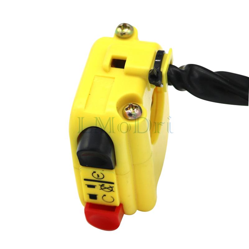 LMoDri 22 мм 7/8 "руль мотоцикла, светодиодная фара, лампа включения, выключения, управление электрическим запуском, звуковой сигнал, опасность