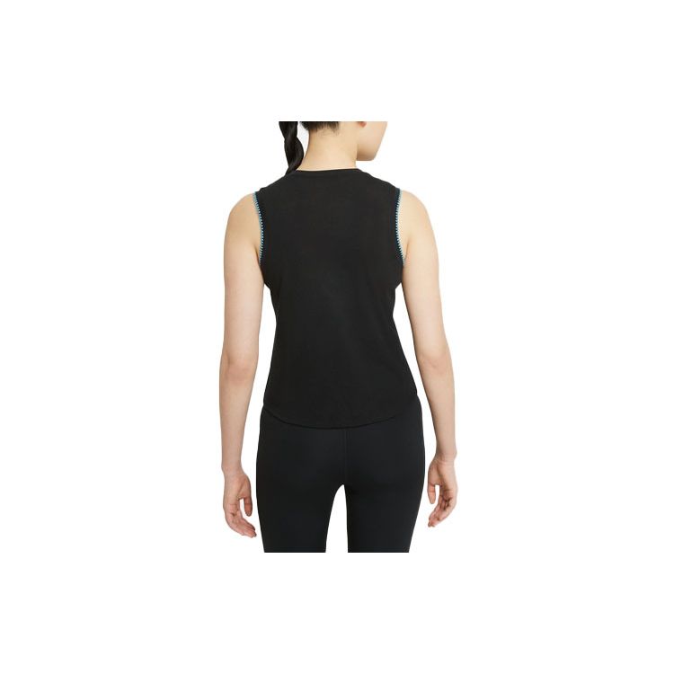 Nike Yoga Crochet-Edge Sleeveless Sports Tank Top Women Tops Black DA1047-010