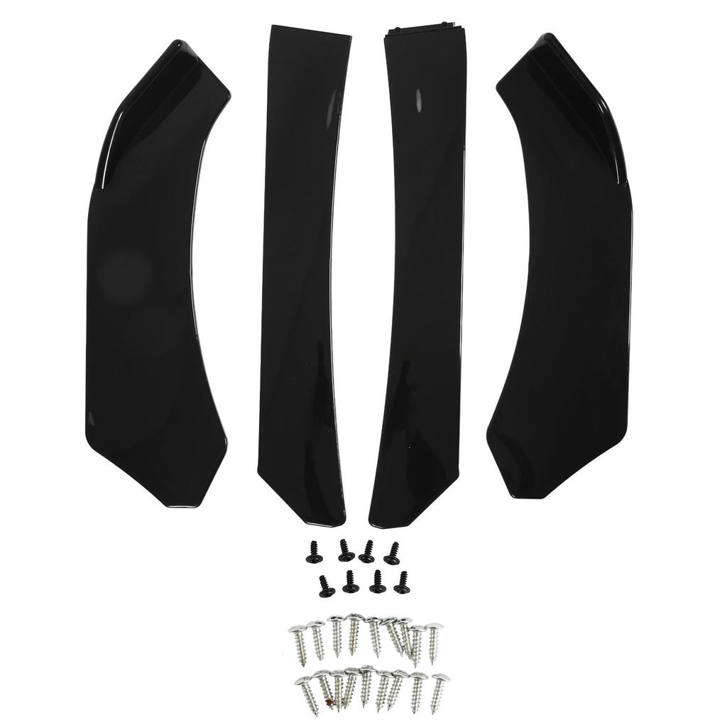 4PCs Front Bumper Chin Spoiler Glossy Black Style Universal Front Bumper Chin Spoiler Splitter