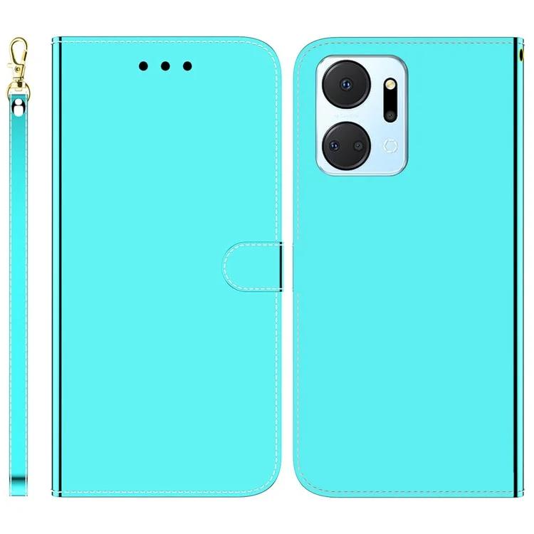 Для Honor X7a 5G зеркальный защитный чехол для телефона флип кожаный кошелек чехол для телефона