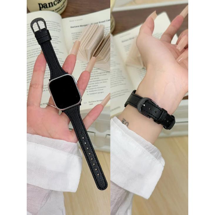 New Leather Loop For Apple Watch Band Slim Women Correa 38mm 40mm 41mm 42mm 44mm 45mm 46mm 49mm For IWatch Strap