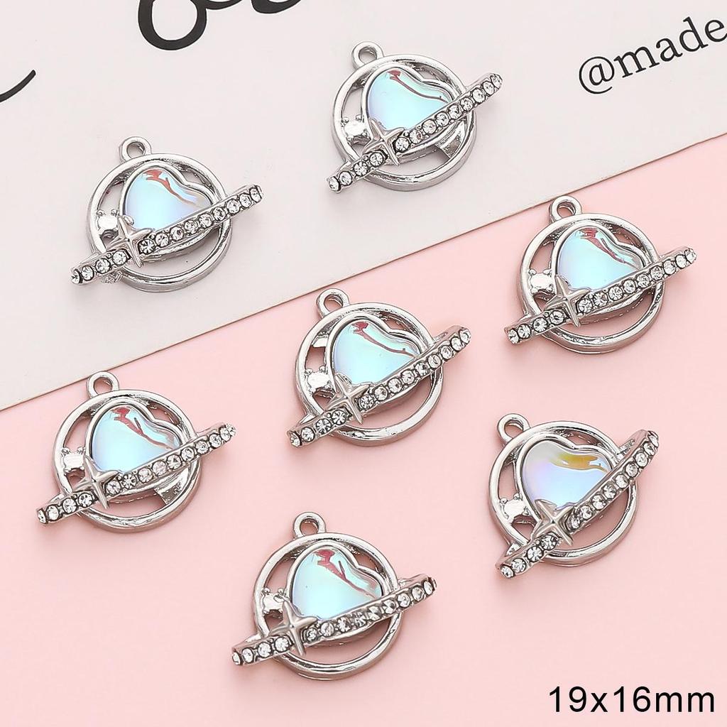 Золотой/серебряный цвет сплава Алмазное сердце роза бабочка кулон для изготовления ювелирных изделий DIY ожерелье браслет серьги