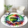 1pc Grinch Round carpet Painted Printed circular carpet, home door mat, outdoor travel protection carpet