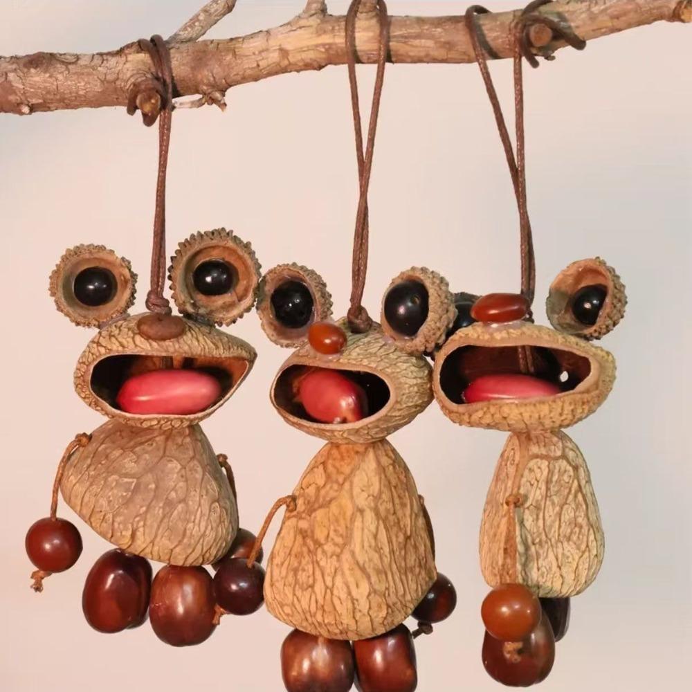Handmade Nut Shell Pod Doll Keychain Exquisite Cute Shell Pod Doll Pendant Birthday Gift