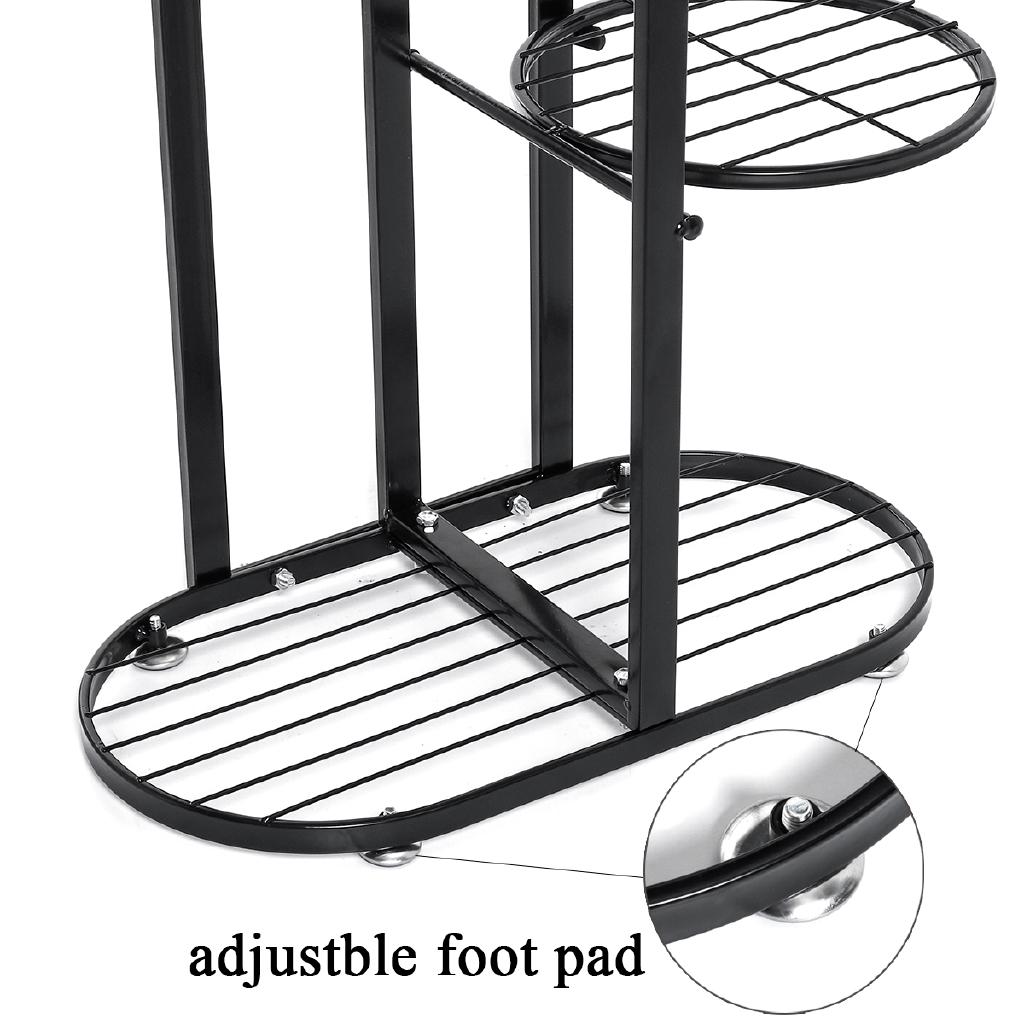 4-Tiers Iron Art Tree Design Plant Stand Holder Flower Pot Rack Garden Shelf Stand Outdoor Indoor Black White