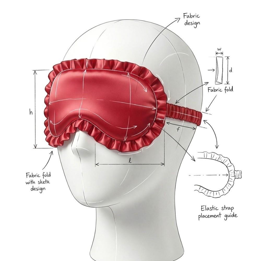 Soft Texture Silk Ruffle Sleep Eye Mask Silk Material Blackout Eye Patches Better Sleep