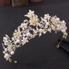 Flower-encrusted Bridal Crown, Hand-beaded Pearl Tiara, Headband, Wedding Dress Accessories