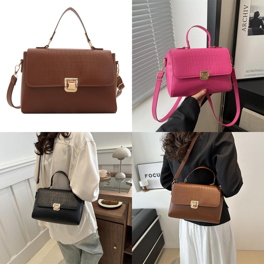 Fashionable Pu Leather Shoulder Bag For Women Classic Square Crossbody Handbag