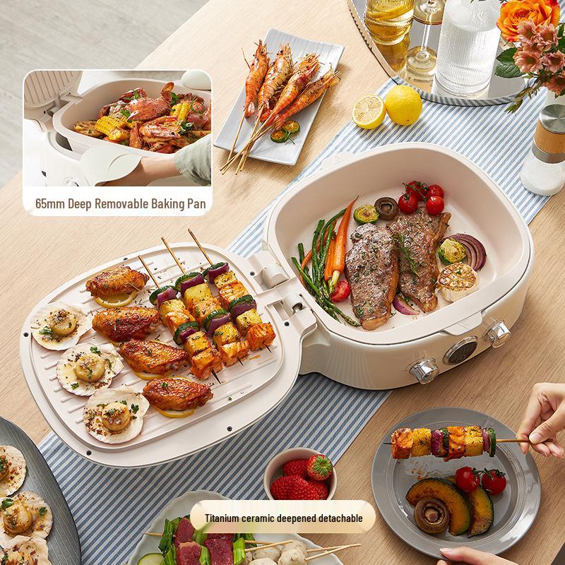 Multi-functional Double-Sided Electric Pancake Maker with Ceramic Heating