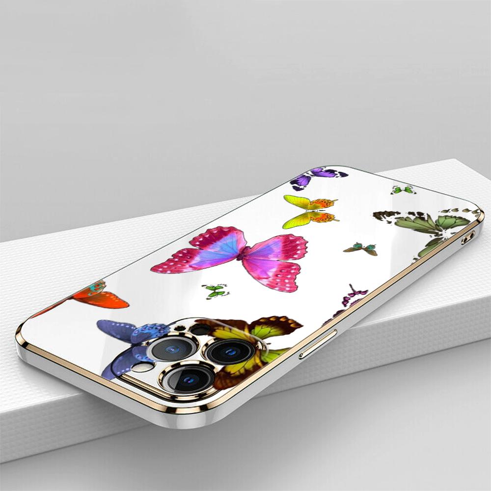 N76 Мягкие чехлы для телефонов из ТПУ с покрытием «бабочка» для Samsung A54 A13 A14 S24 Plus S23 Ultra S20 S21 FE A55 A05 A52s, противоударный чехол