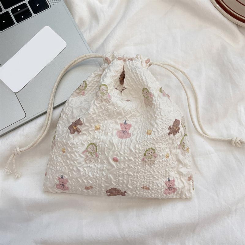 1 шт. сумка для хранения разных вещей на шнурке, мультяшная сумка на шнурке с медведем, многофункциональная тканевая сумка, пылезащитный портативный органайзер, многостильный