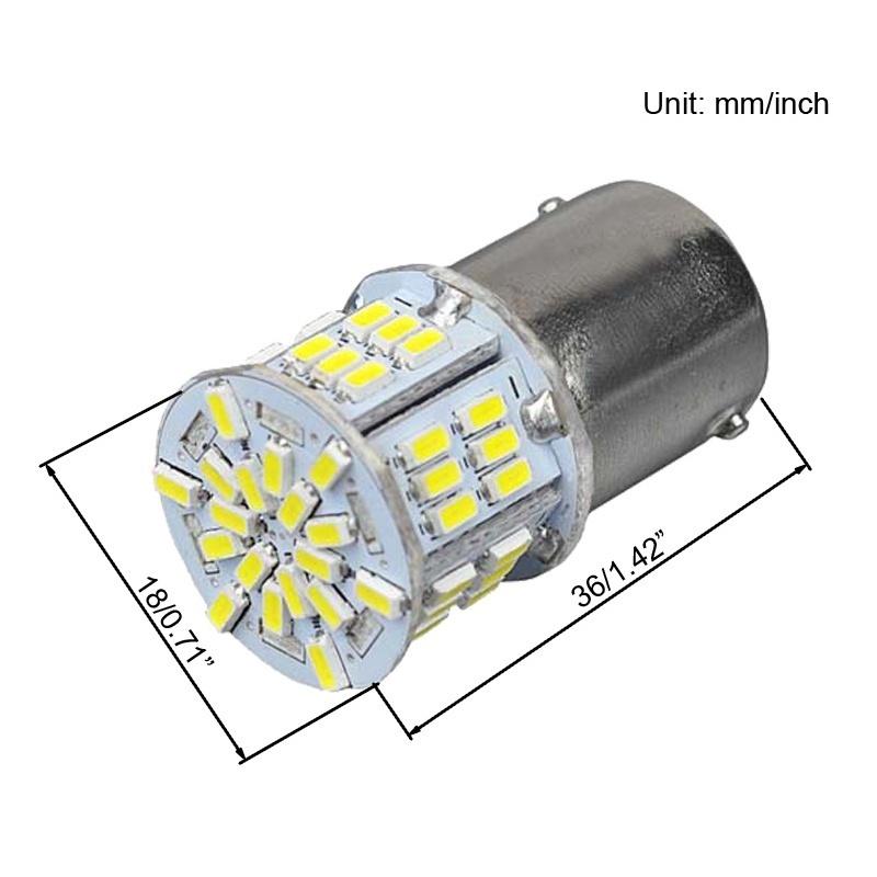 2PC LED Wedge Lights 3014 54SMD Silica Gel Car Rear Tail Parking Light Brake Lamp Turn Signal Bulb