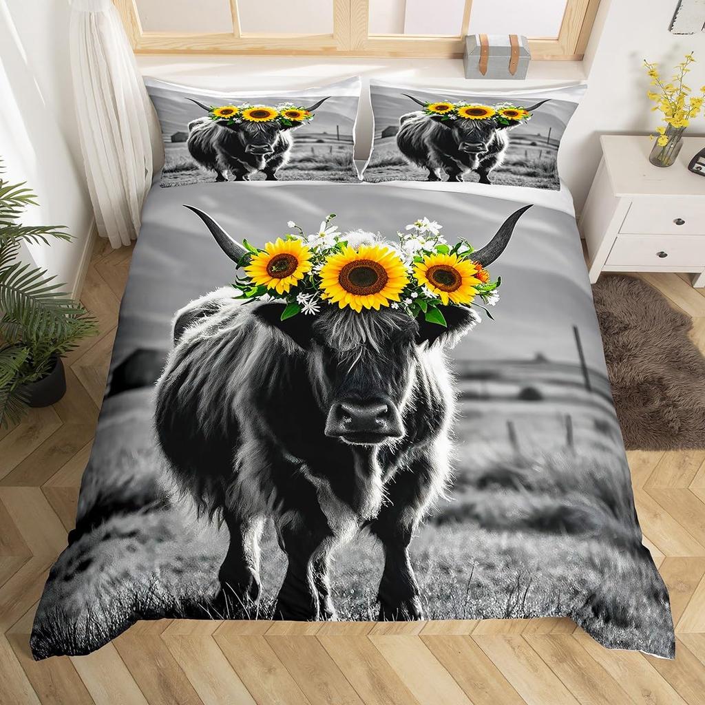 Erosebridal Tree of Life Bedding Set Sun and Moon Comforter Cover Twin Kids Teens Bedroom Decor Black and White 2 Pcs Duvet Cover Gothic Boh
