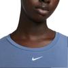 Nike Женская спортивная футболка с коротким рукавом и круглым вырезом Dri-FIT UV One Luxe с однотонным логотипом, голубой DD0618-491