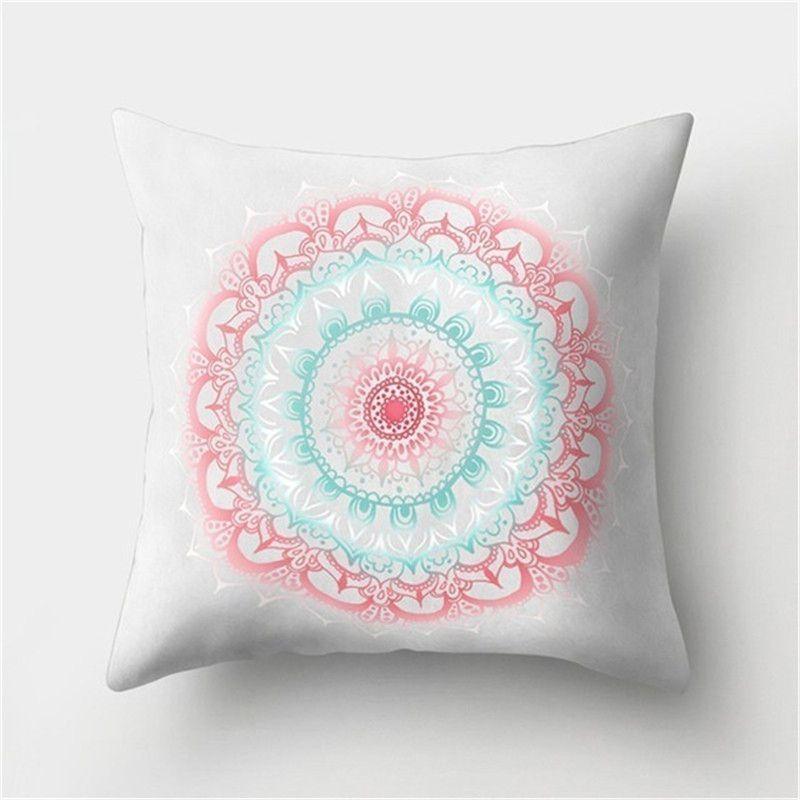 Elegant Boho Mandala Flower Square Cushion Cover For Stylish Home And Car Decoration