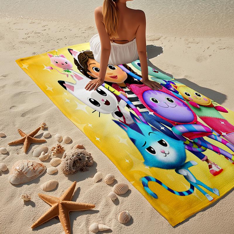 Colorful Friends Dollhouse Beach Towel, Super Soft Microfiber, Gift for Her/Him, Birthday, for Pool, Beach, Travel, Home Decor Fan gifts