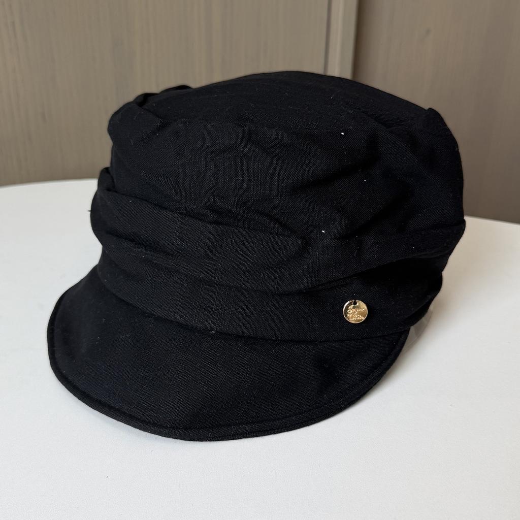 New old money wind cotton and linen pleated equestrian hat women's big head circumference summer thin cap casual sunscreen visor