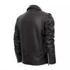 European and American locomotive PU leather jacket multi-zipper belt leather jacket men's autumn and winter locomotive jacket