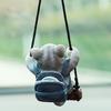 Resin Cat Pendant Swinging Kitten Hanging Figurine Car Rearview Mirror Decoration with Adjustable Lanyard Gift for Cat Lovers