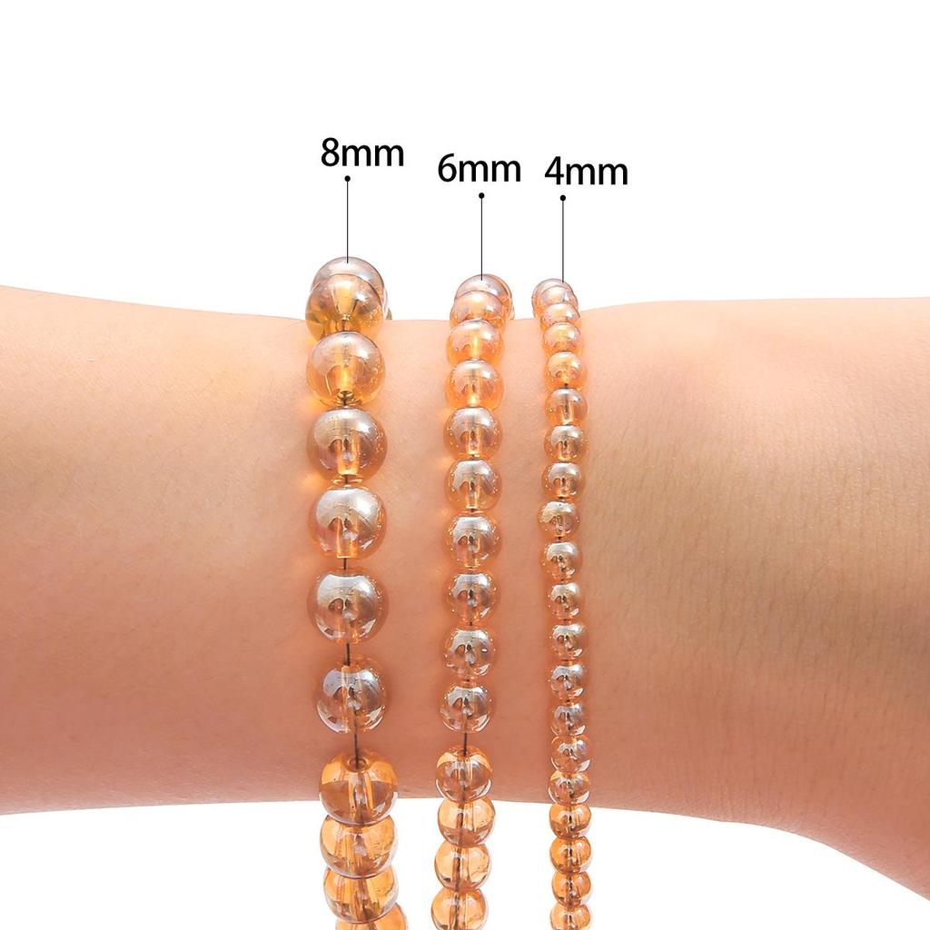 4/6/8/10 мм блестящие прозрачные стеклянные бусины, матовое стекло, свободные бусины для изготовления ювелирных украшений, DIY палочка для волос, браслет, ожерелье, серьги