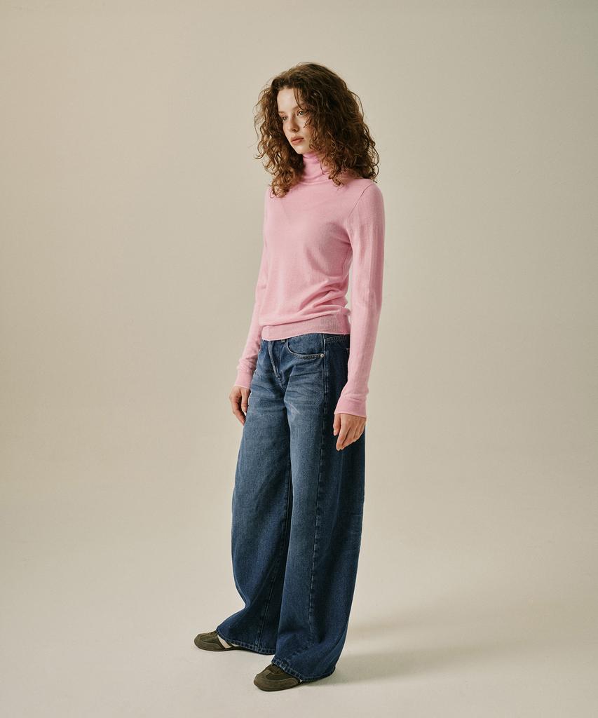 GREENBUTTER Wool Turtleneck Knit (Pink)