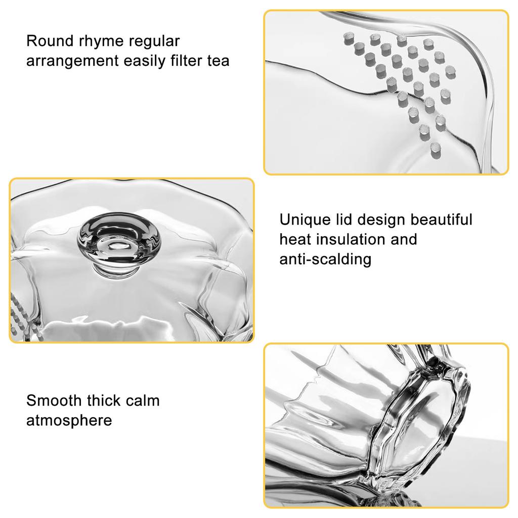 Офисная релаксационная чашка, стеклянная гайвань, чайная чашка, термостойкая и взрывобезопасная, стеклянная чашка, подходит для домашнего офиса