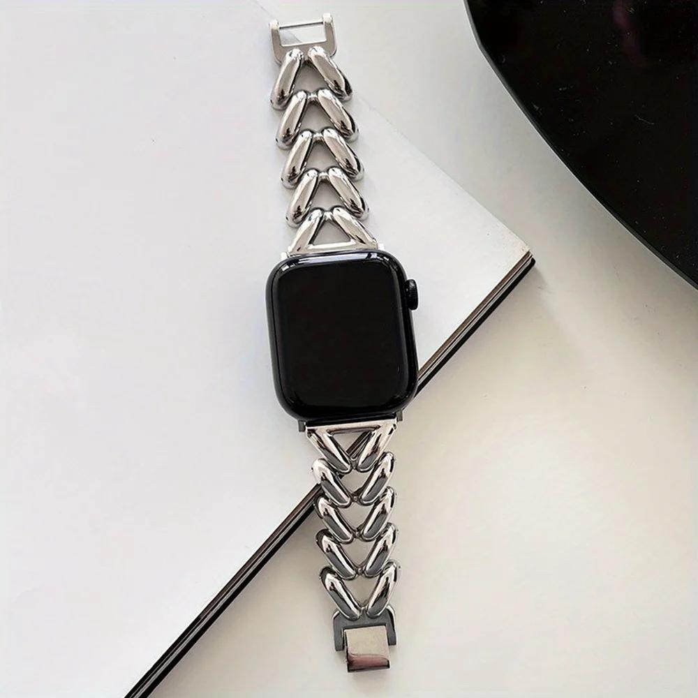 V-shaped three-dimensional metal Apple Watch strap suitable for 38mm/40mm/41mm 42mm/44mm/45mm/49mm simple and atmospheric